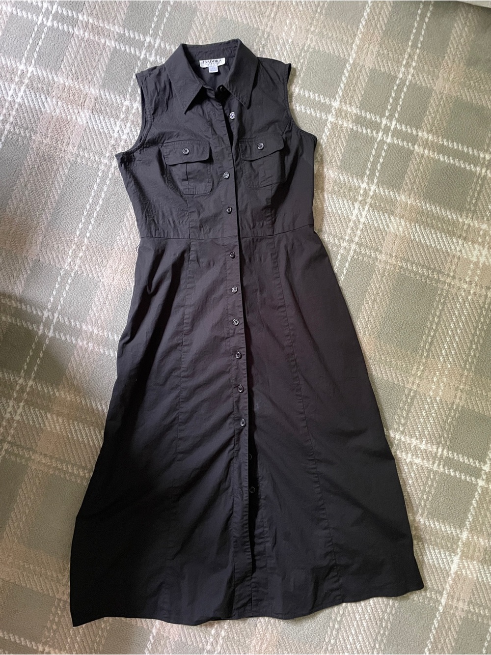 VTG Isadora Collection cotton stretch maxi shirt dress 10